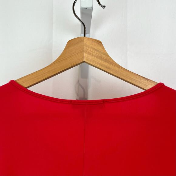 SUN KIM  Size M Basic Long Sleeve Tunic Top Stretch Red USA - Picture 6 of 9